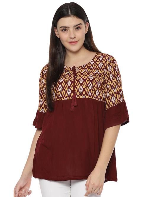 tie up neck printed top  - 16577186 - Very Small Image - 1