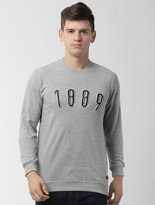 grey chest print sweatshirt - 16584410 - Very Small Image - 1