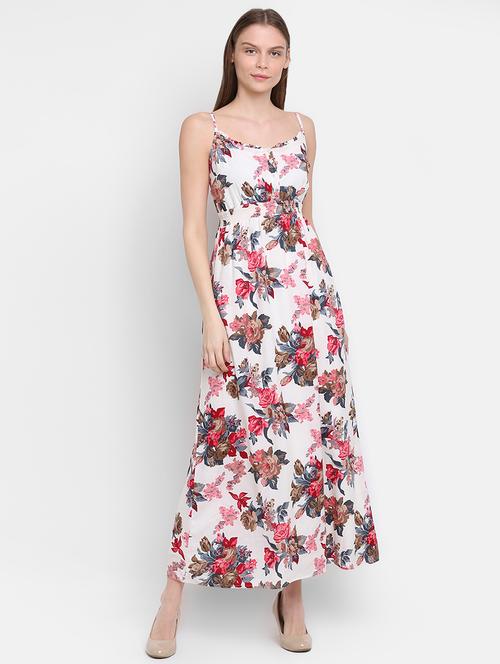 frill trim smocked maxi dress - 16584935 - Very Small Image - 1