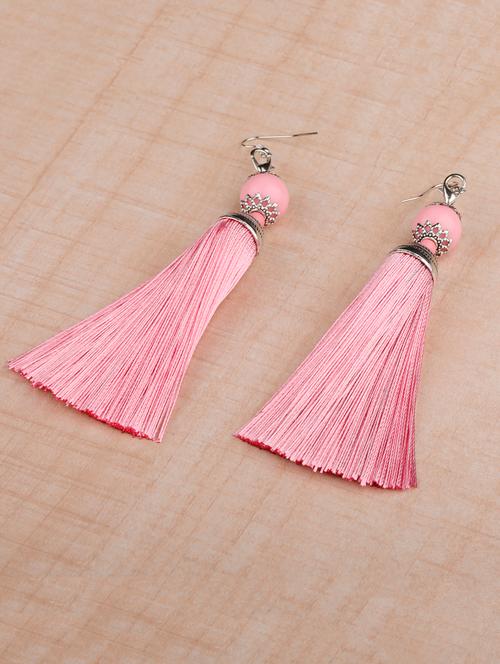 pink metal drop earring - 16585768 - Very Small Image - 1