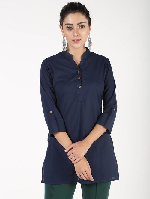 solid straight kurti - 16586324 - Very Small Image - 1