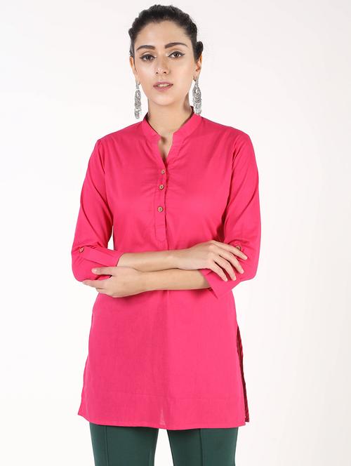 solid straight kurti - 16586325 - Very Small Image - 1