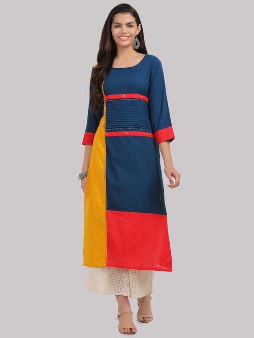 women's straight kurta - 16587103 - Very Small Image - 1