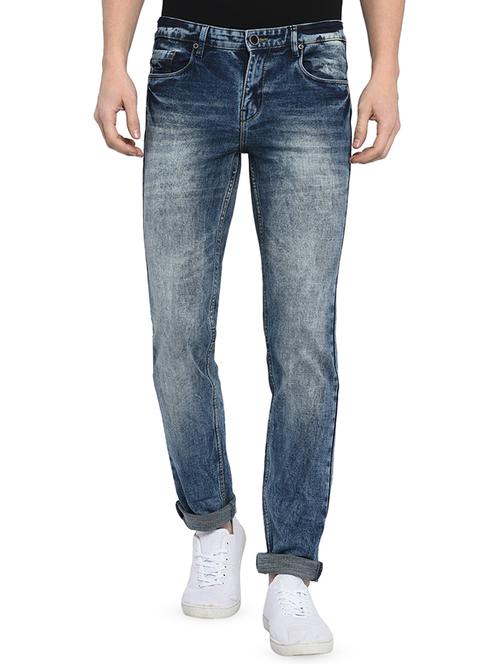 blue heavy washed denim jeans - 16587316 - Very Small Image - 1