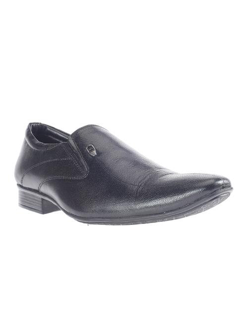 black leather formal slip ons - 16589111 - Very Small Image - 1