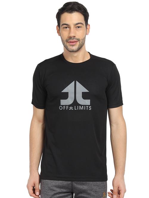 black chest printed t-shirt - 16590784 - Very Small Image - 1