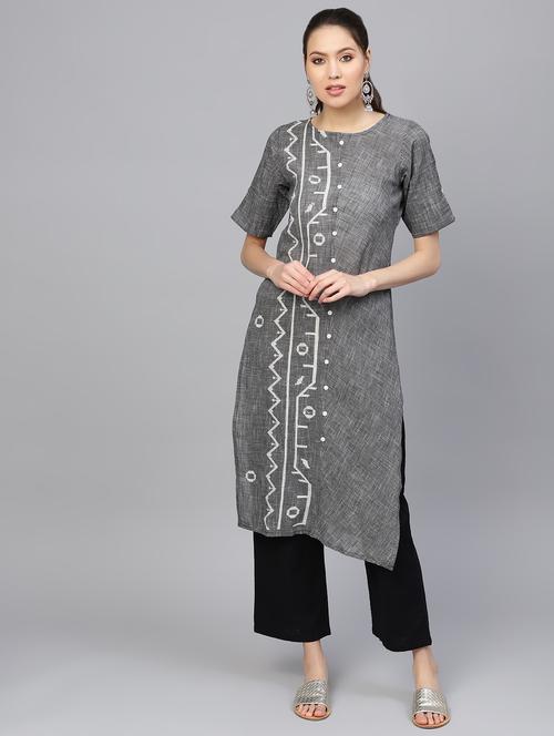 printed straight kurta - 16590982 - Very Small Image - 1