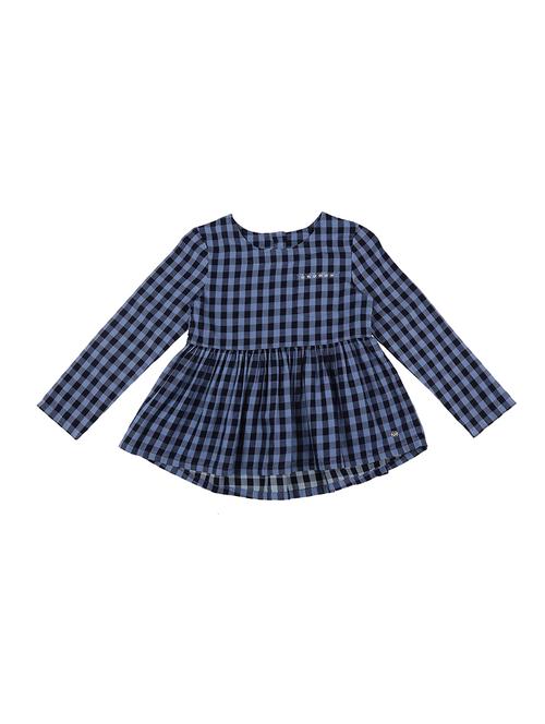round neck gingham checks top - 16592850 - Very Small Image - 1