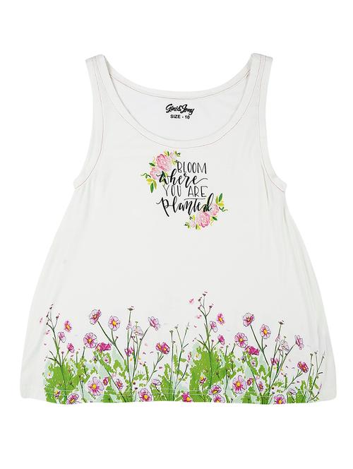 round neck floral a-line top - 16592897 - Very Small Image - 1