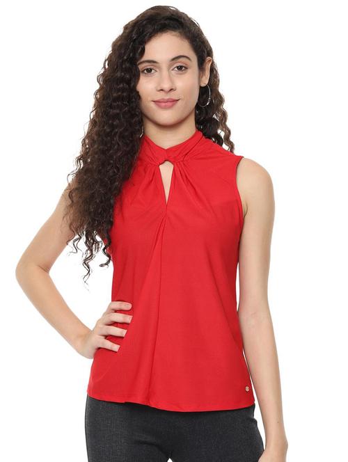 keyhole neck solid top - 16593332 - Very Small Image - 1
