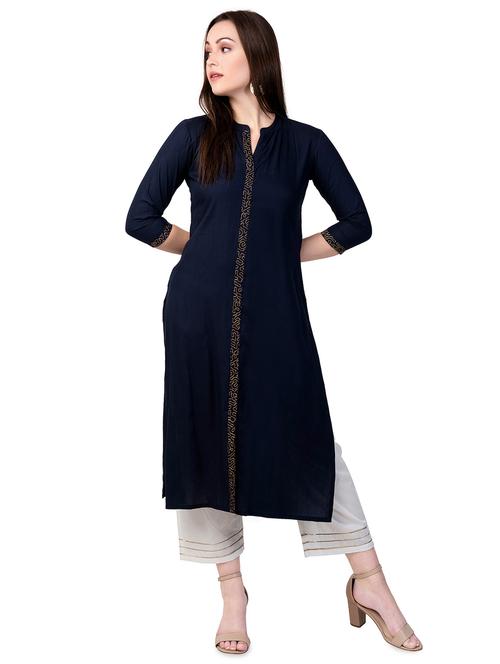 solid kurta palazzo set - 16593773 - Very Small Image - 1