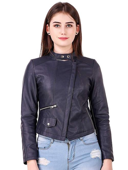 choker neck leather/leatherette jacket - 16596045 - Very Small Image - 1