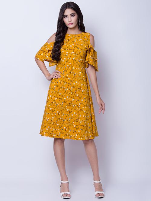 cold shoulder floral a-line dress - 16596585 - Very Small Image - 1