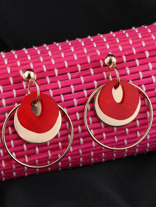 red metal drop earring - 16596845 - Very Small Image - 1