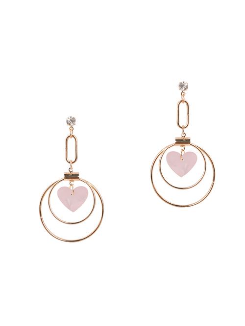 pink metal drop earring - 16596861 - Very Small Image - 1