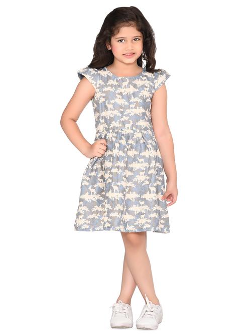 round neck printed frock - 16598576 - Very Small Image - 1