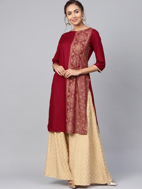 printed straight kurta - 16599631 - Very Small Image - 1