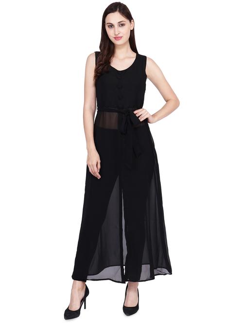 round neck button detail maxi tunic - 16600187 - Very Small Image - 1