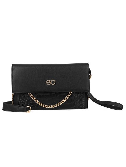 black leatherette (pu) regular clutch - 16600932 - Very Small Image - 1