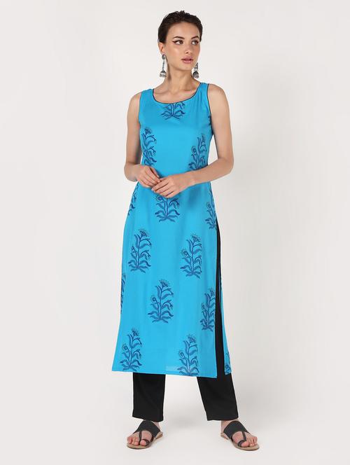 printed straight kurta - 16601598 - Very Small Image - 1
