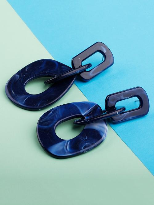 blue metal drop earring - 16603167 - Very Small Image - 1