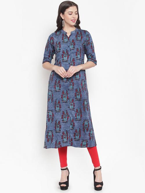 printed straight kurta - 16604406 - Very Small Image - 1