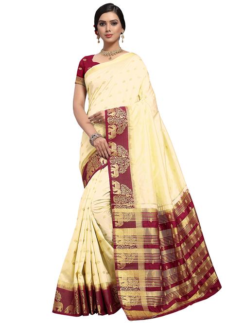 borered kanjivaram saree with blouse - 16605666 - Very Small Image - 1