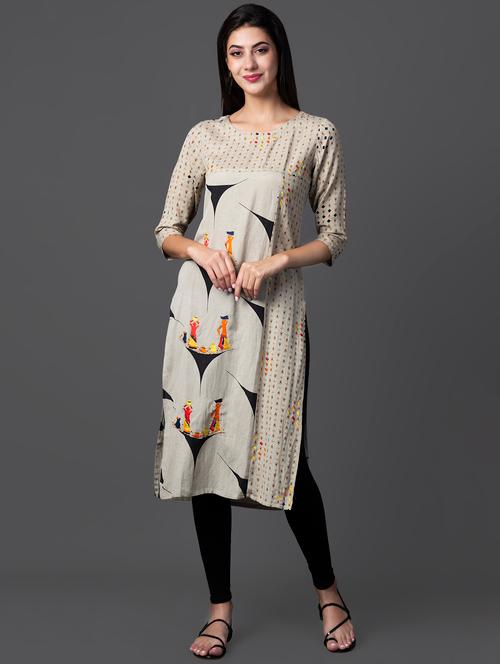embroidered straight kurta - 16605781 - Very Small Image - 1