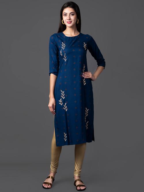 embroidered straight kurta - 16605802 - Very Small Image - 1