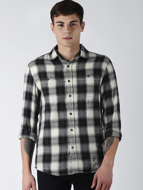 black checkered casual shirt - 16606446 - Very Small Image - 1