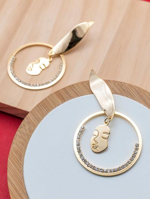 gold plated drop earring - 16607327 - Very Small Image - 1