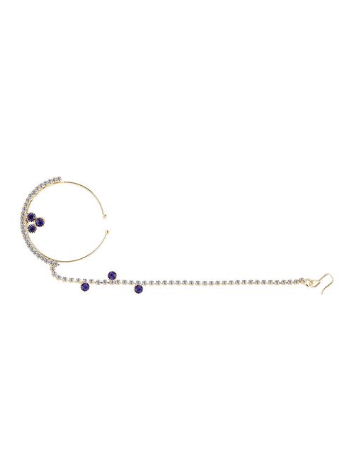 blue gold plated naath nose pin - 16607662 - Very Small Image - 1