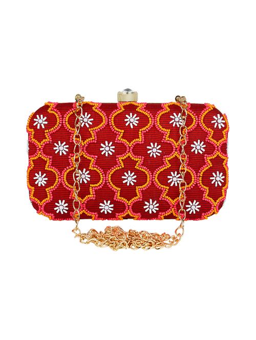 red cotton polyester blend box clutch - 16608490 - Very Small Image - 1