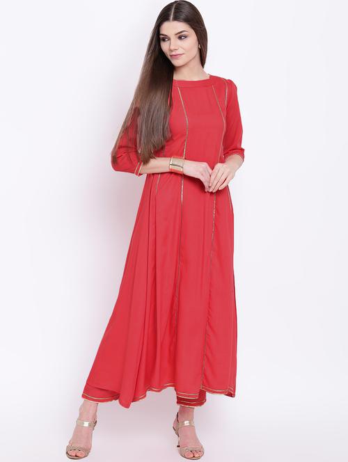 solid kurta pant set - 16608975 - Very Small Image - 1