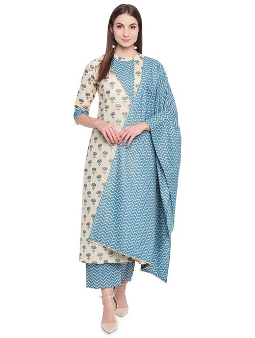 printed kurta palazzo set - 16608982 - Very Small Image - 1