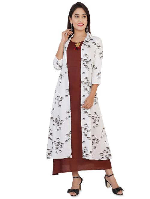 women's kurta with jacket kurta - 16609565 - Very Small Image - 1