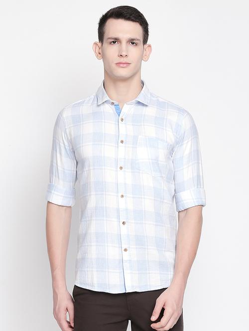 blue checkered casual shirt - 16611363 - Very Small Image - 1