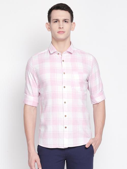 pink checkered casual shirt - 16611364 - Very Small Image - 1