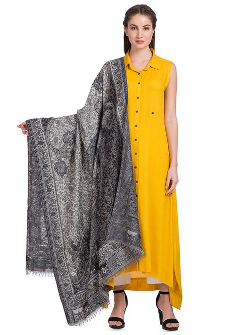 printed woolen shawl - 16612291 - Very Small Image - 1