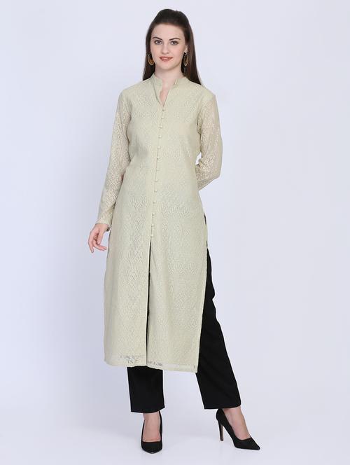 solid straight kurta - 16614317 - Very Small Image - 1