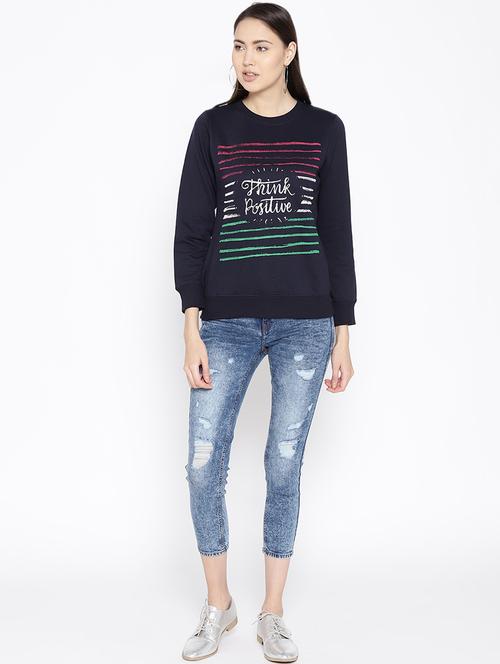 crew neck graphic printed sweatshirt - 16616312 - Very Small Image - 1