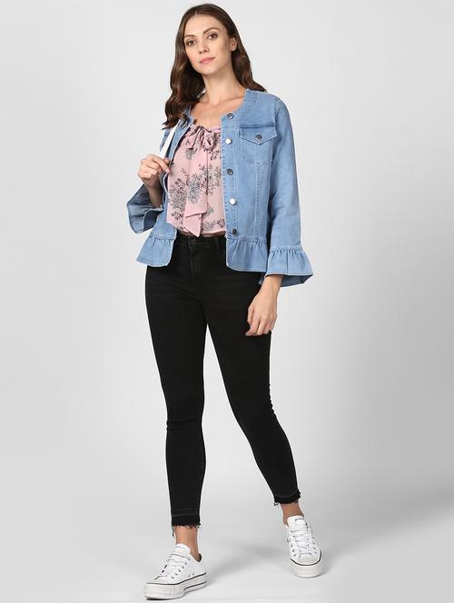 bell sleeved denim jacket - 16616454 - Very Small Image - 1