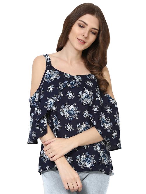 cold shoulder floral top - 16617987 - Very Small Image - 1
