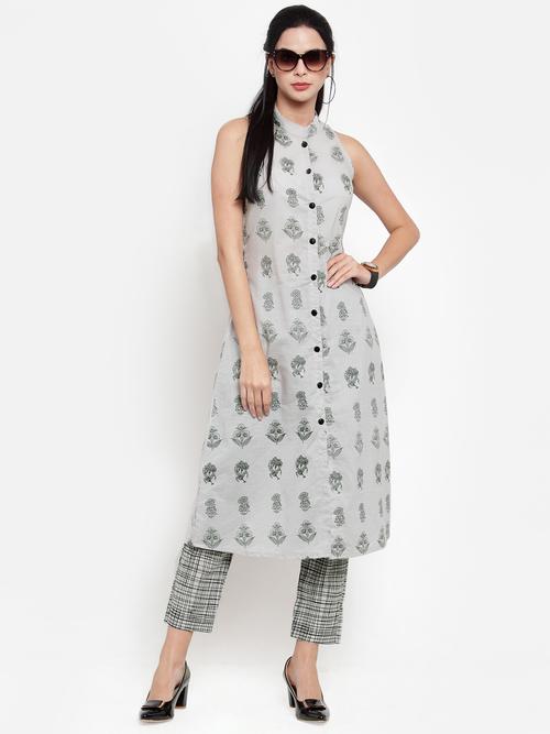 floral kurta with pant set - 16618062 - Very Small Image - 1