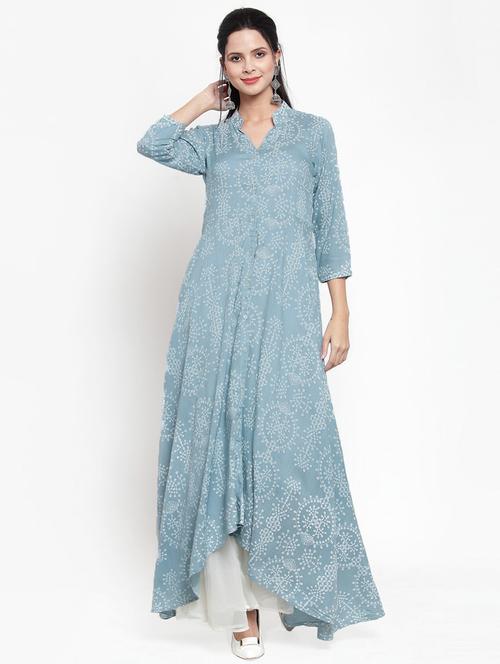 printed high-low anarkali kurta - 16618071 - Very Small Image - 1