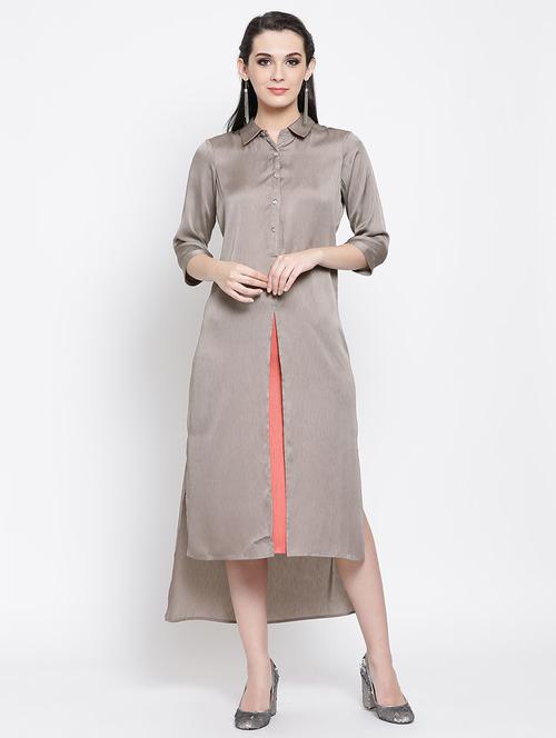 shirt collar layered dress - 16618608 - Very Small Image - 1