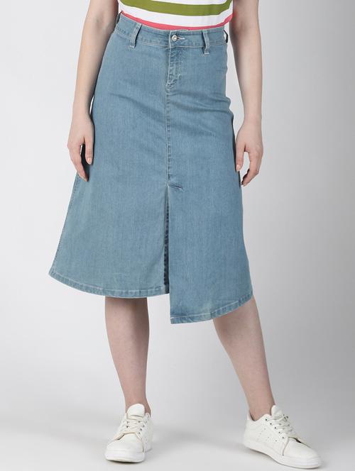 high rise denim a-line skirt - 16619159 - Very Small Image - 1