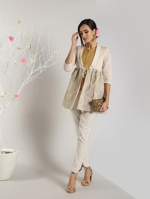 self-design kurti with pant set - 16619471 - Very Small Image - 1