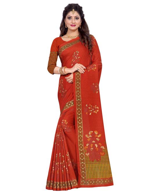 floral printed saree with blouse - 16627199 - Very Small Image - 1