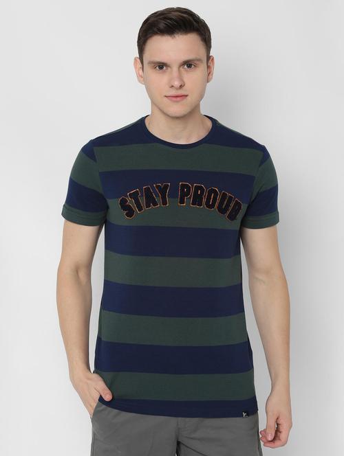 navy blue striped t-shirt - 16630272 - Very Small Image - 1
